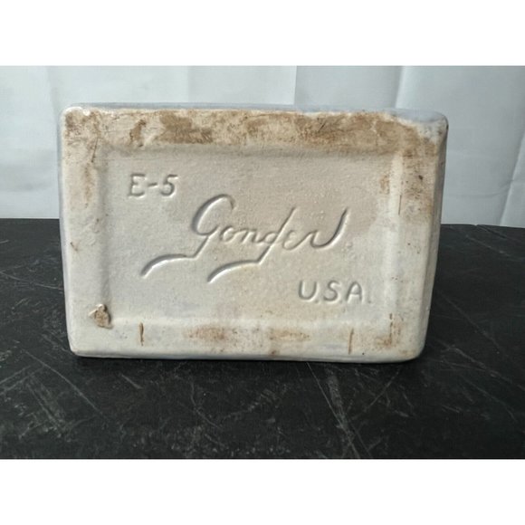 Vintage Gonder Art Pottery Fan Cornucopia Vase Planter Blue Gray Pink E-5 - Picture 7 of 10